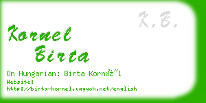 kornel birta business card